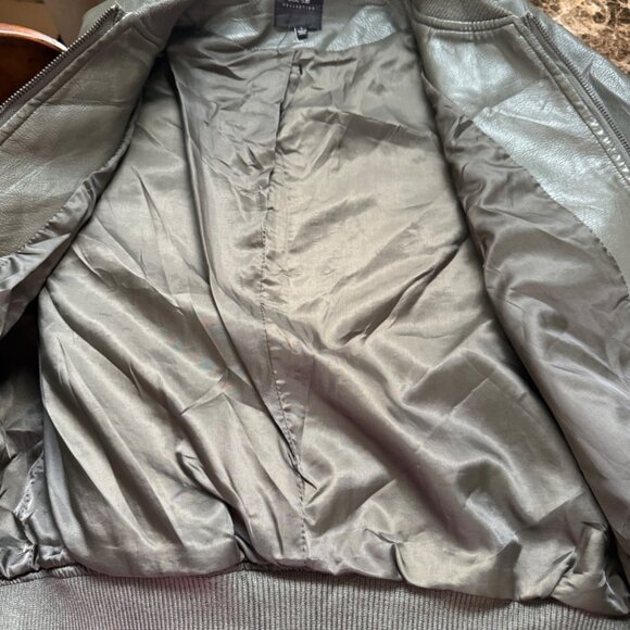 Joes Ss Collection Womens Faux Leather Bomber Jacket Size S Olive Green - Picture 8 of 9